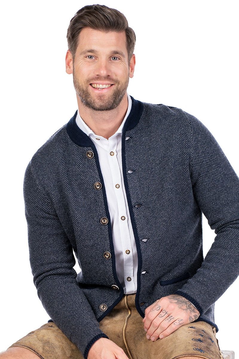 Spieth & Wensky Trachtenstrickjacke Strickjacke Herren - FELICIO - nachtblau