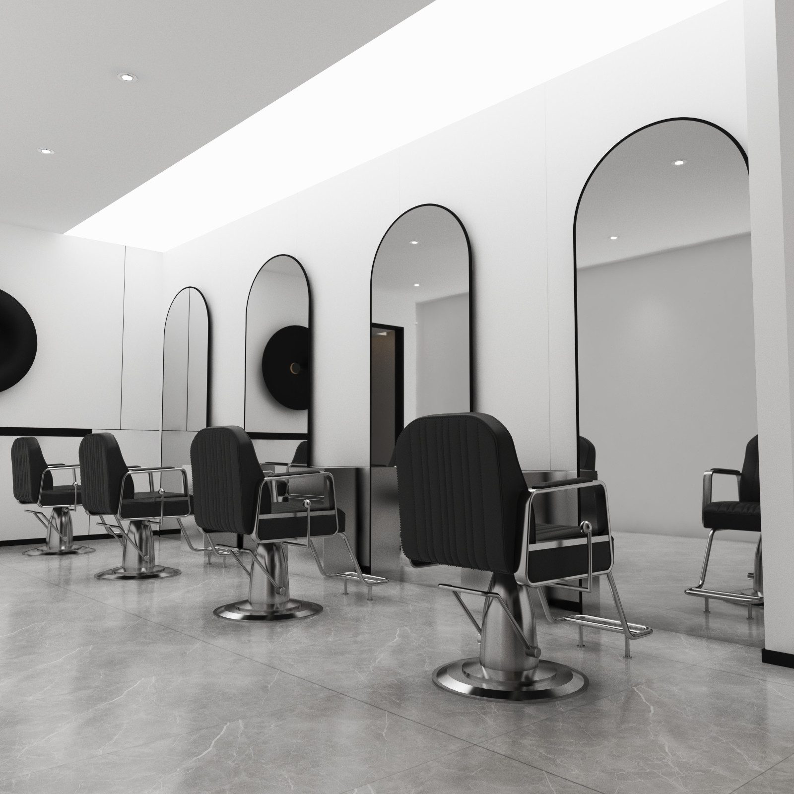 Hopibath Dekospiegel groß 180x80cm Ganzkörperspiegel für Friseurladen Friseursalon Hotel (Wandspiegel Schwarz, 1-St., Oval), 5mm HD Glas mit 20mm Alurahmen, 2Installation