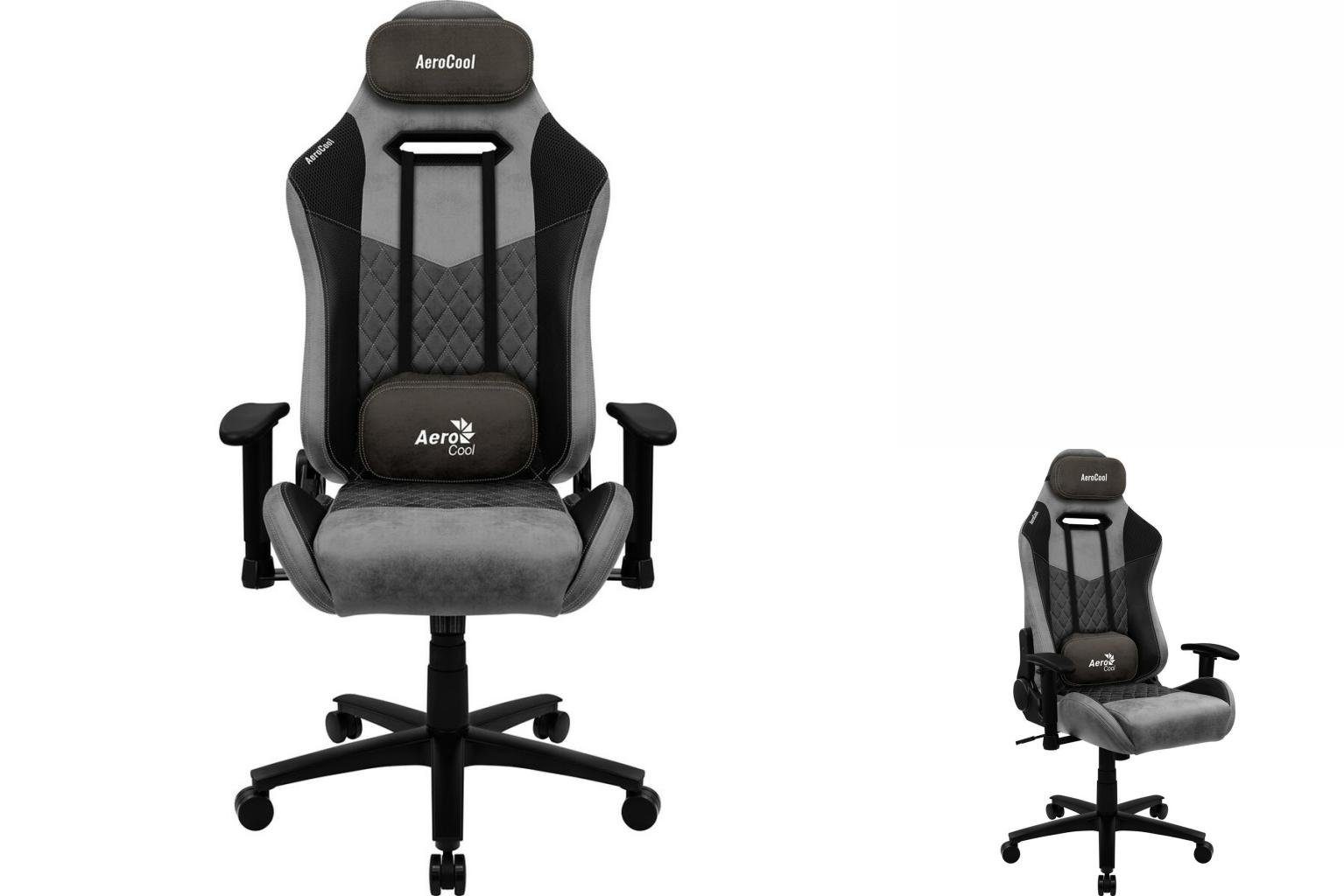 180 Ash Grau Aerocool Black Bürostuhl Aerocool Schwarz DUKE AeroSuede Gaming-Stuhl