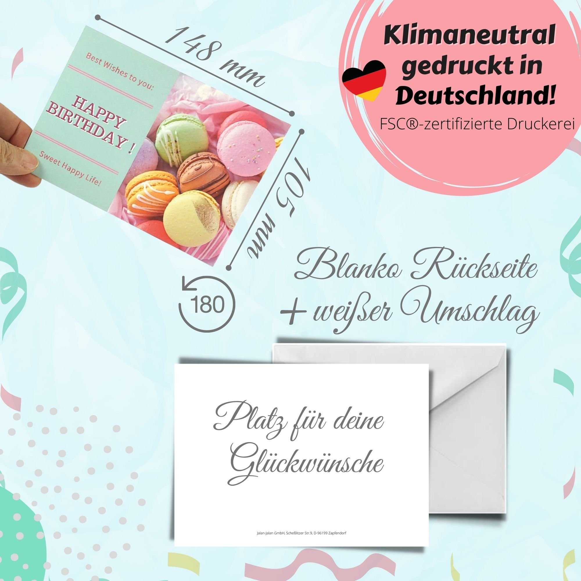 Domelo Geburtstagskarte Geburtstagskarten 16er Set mit Umschlag Postkarten, Grußkarten