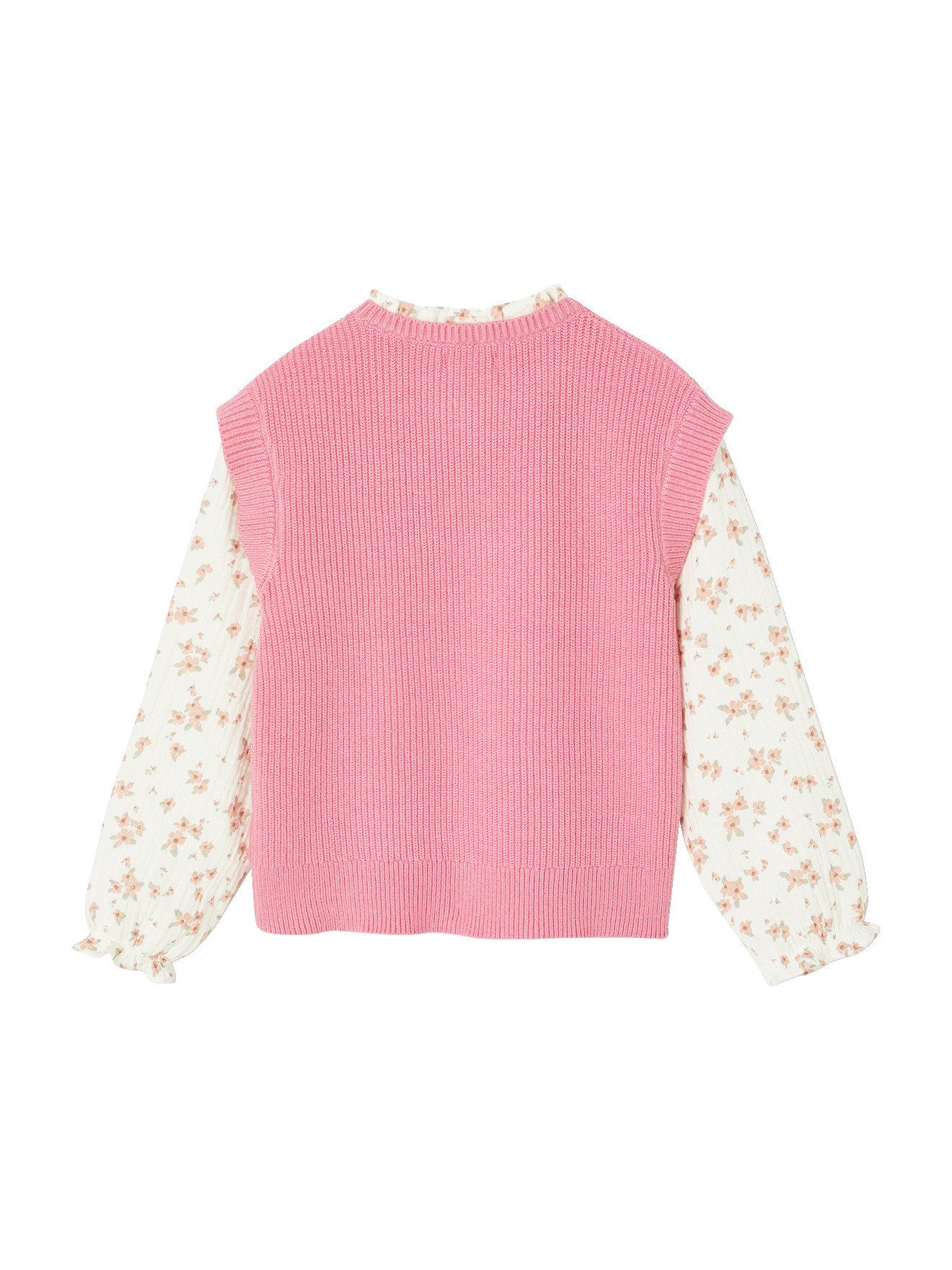 vertbaudet Pullunder Pullover Mädchen, 2-in-1-Look