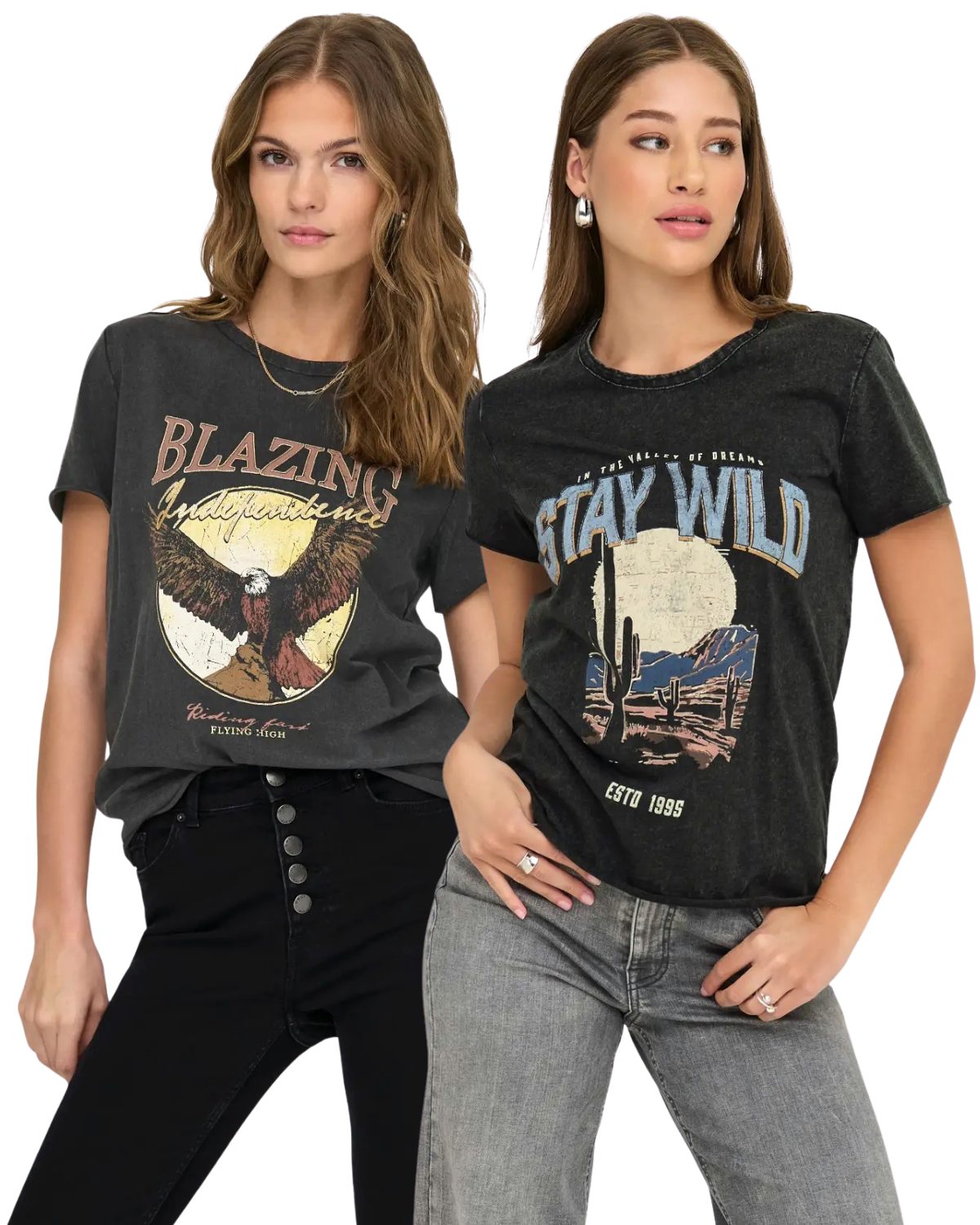ONLY Print-Shirt (Spar-Set, 2er-Pack) Print T-Shirts für Damen im Doppelpac günstig online kaufen