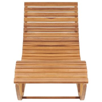 vidaXL Gartenlounge-Sessel Liegestuhl Schaukelliege mit Auflage Massivholz Teak Gartenliege Sonne