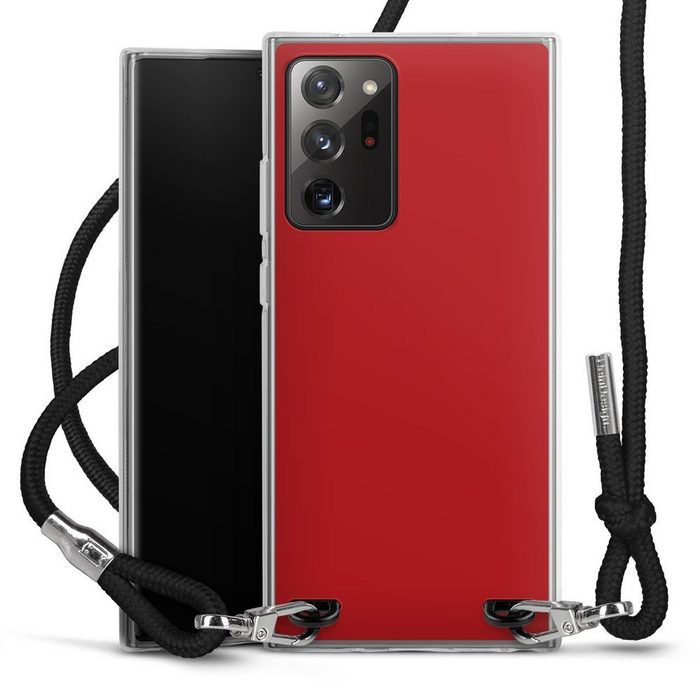 DeinDesign Handyhülle Rot einfarbig Farbe Karminrot Samsung Galaxy Note 20 Ultra Handykette Hülle mit Band Cover mit Kette