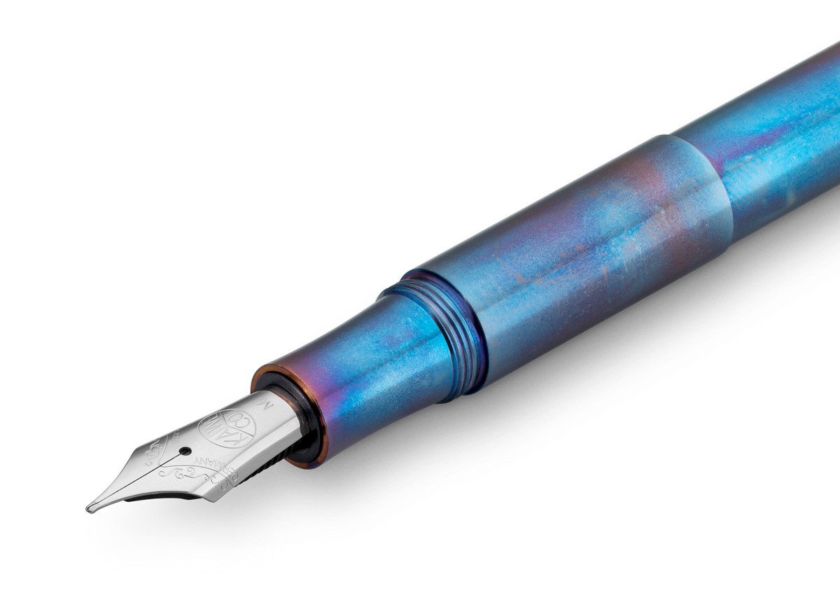 Kaweco Füllfederhalter Kaweco SUPRA Füllhalter Fireblue, Extra Breit Stahl blank