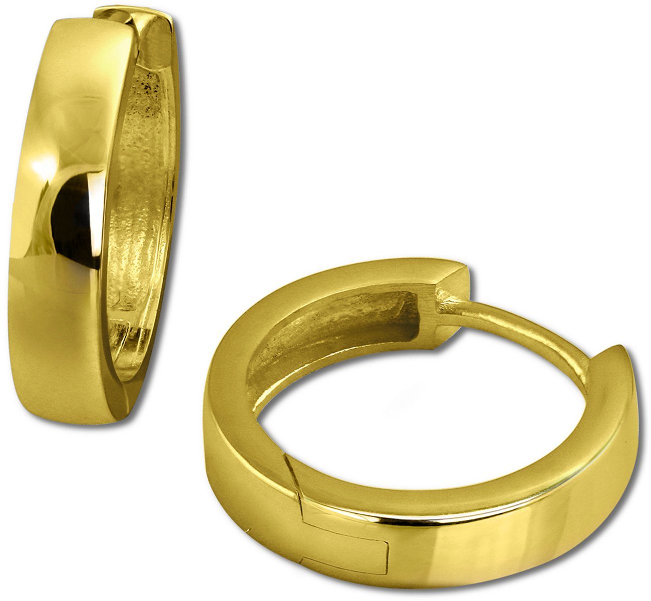 GoldDream Paar Creolen GoldDream Gold Ohrring Creolen 11mm Glanz (Creolen),  Damen Creolen 333 Gelbgold - 8 Karat, Farbe: gold