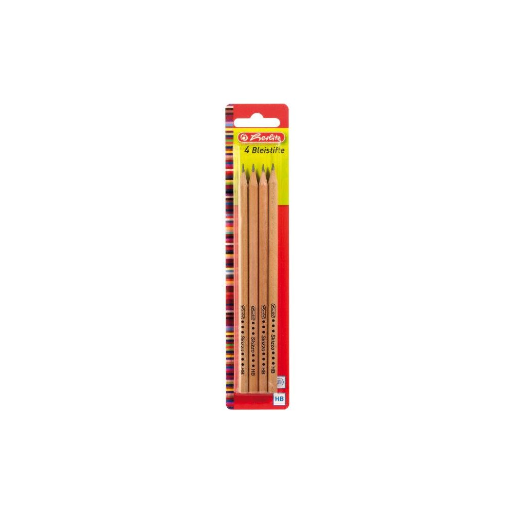 Herlitz Bleistift Herlitz Bleistifte Skizzo natur HB 4 Stück FSC