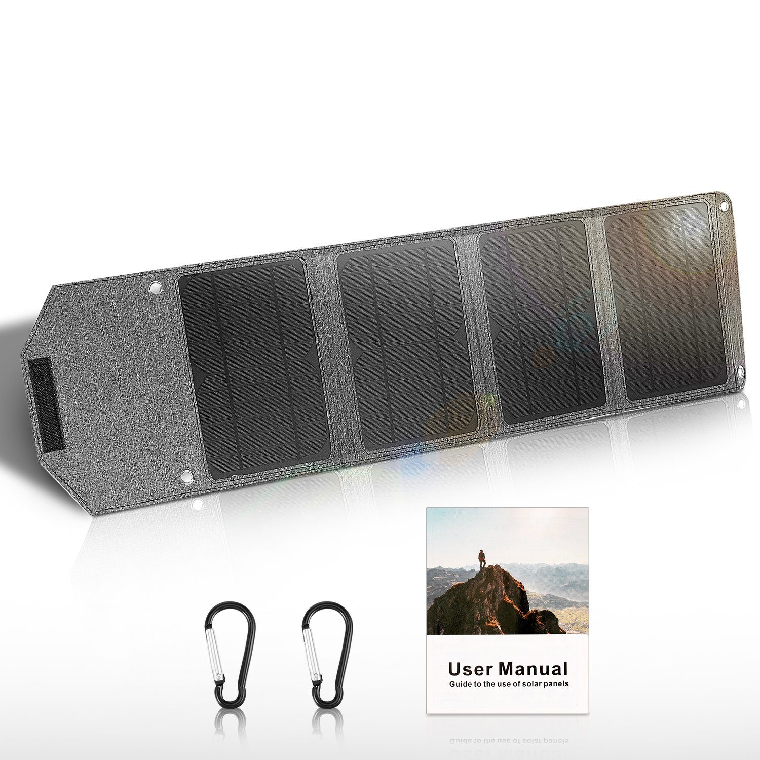 Solarmodul Portable 50W Powerbank Solarmodul Ladegerät LETGOSPT Outdoor Wandern, IP67, Solar für Panel Camping, Ladegerät, Faltbares Wasserdichte
