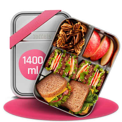 boddels Lunchbox SMACHT 1.400ml Brotdose aus Edelstahl, Edelstahl, Hält warm, Edelstahl, Trennwand