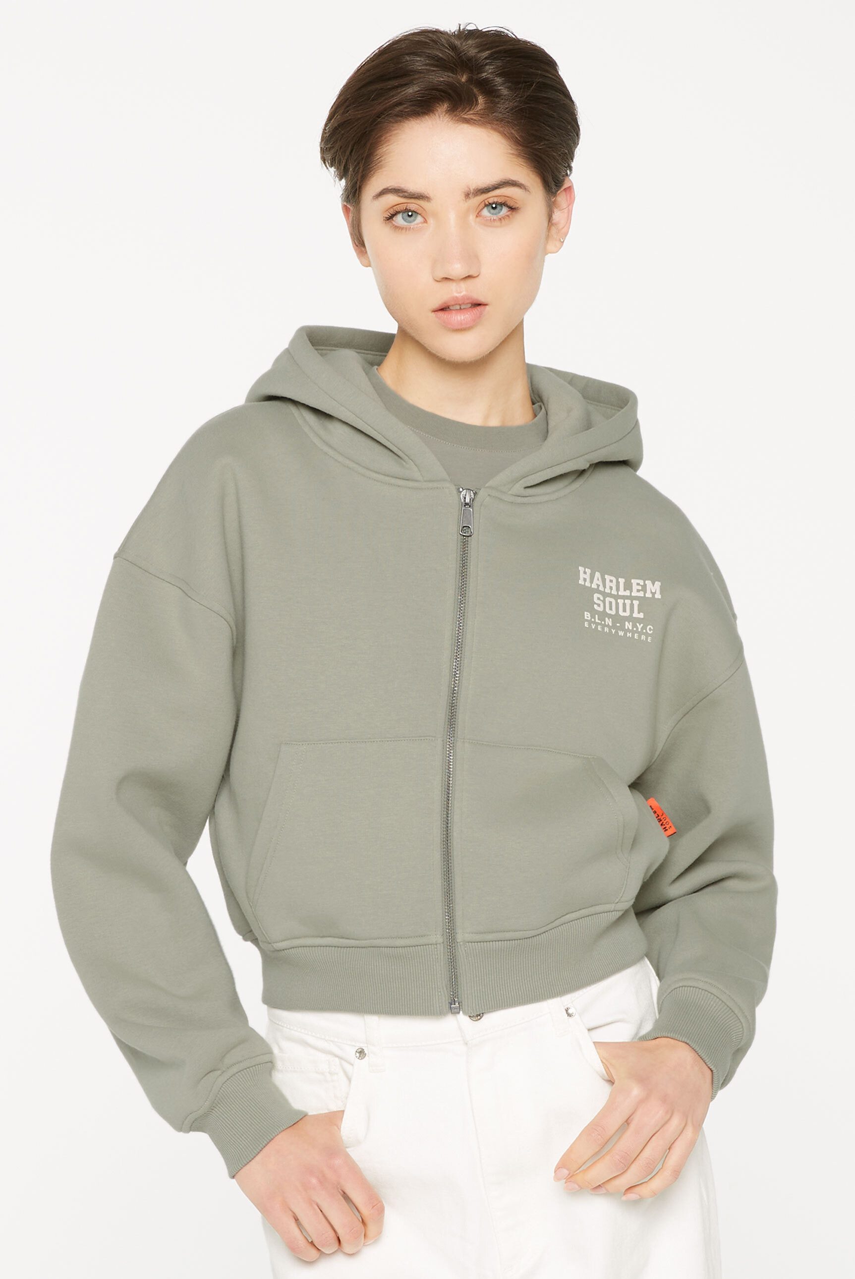 Harlem Soul Kapuzensweatjacke mit Baumwolle
