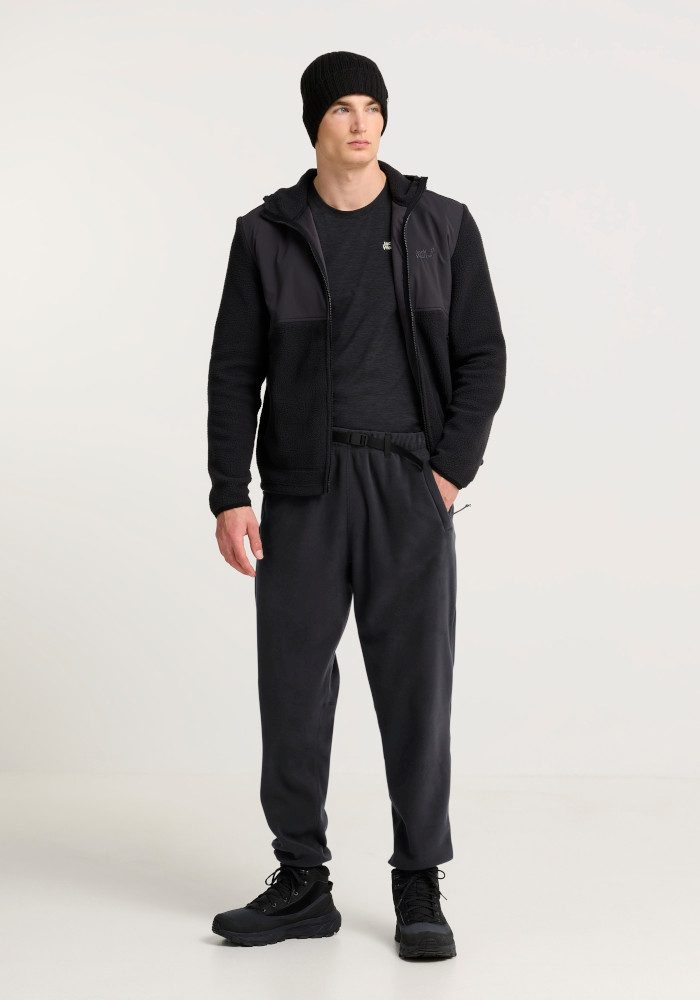 Jack Wolfskin Fleecehose SOLACE PANTS M Outdoorhose, hoher Tragekomfort, integrierter Gürtel – Bild 3 von 5