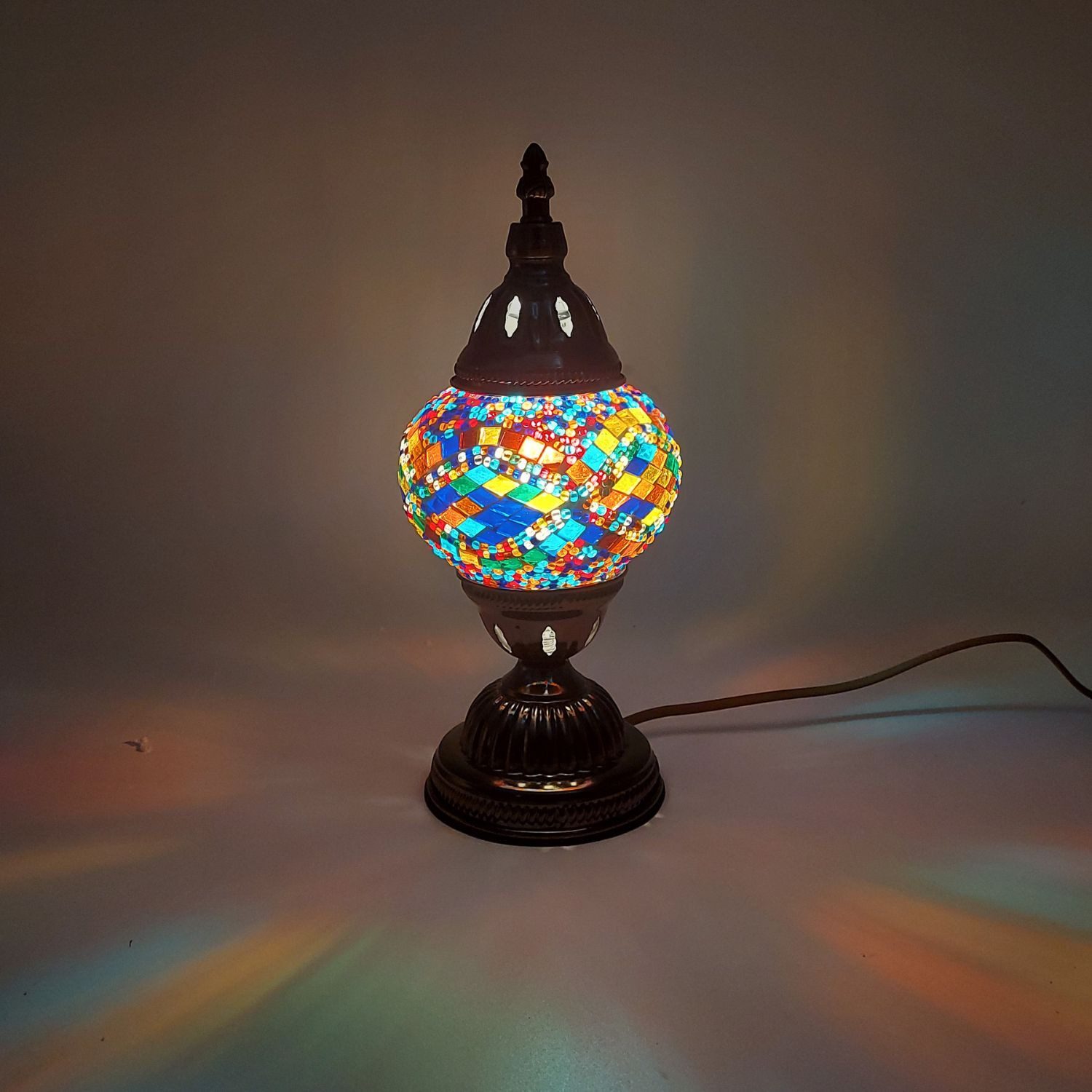 formano Tischleuchte MAROKKO MOSAIK, nicht enthalten, mit Stecker, Bunt, Mosaik, H: 28cm
