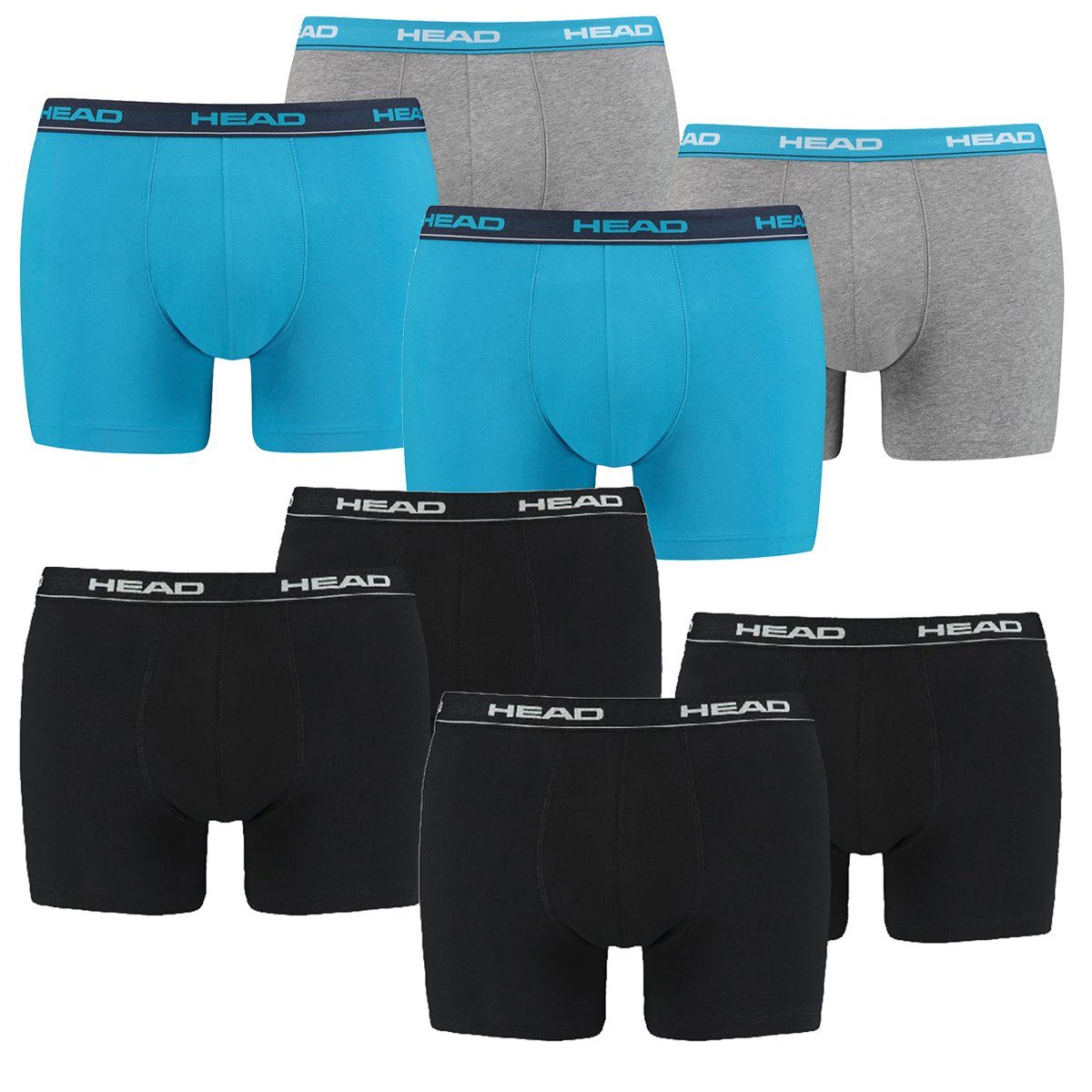 Basic (Spar-Pack, Schwarz/Blau/Grau Boxer 8er-Pack) Head 8P Boxershorts 8-St.,