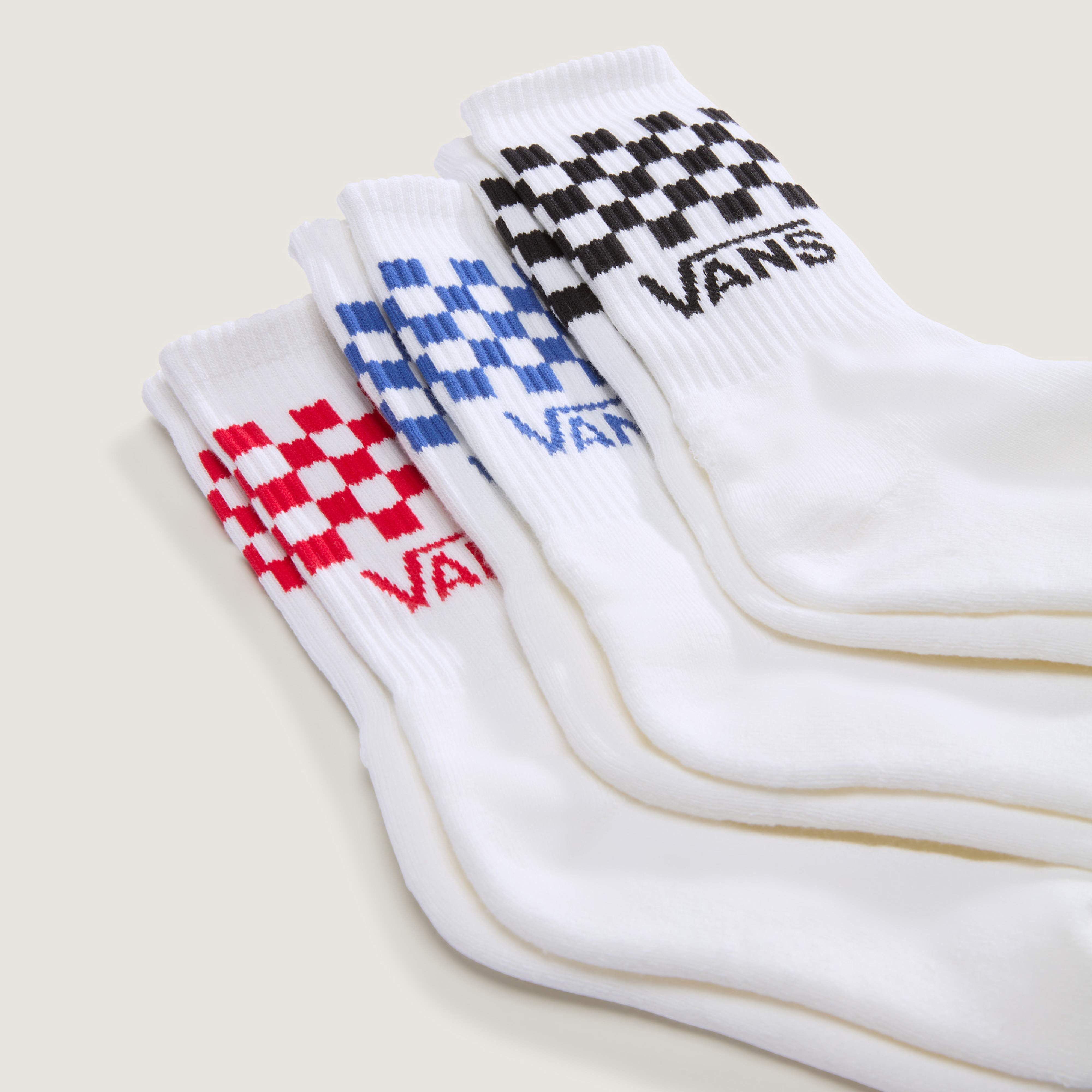 Vans Socken CLASSIC CHECK CREW (3-Paar) Dreierpack, mit elastischer Passform