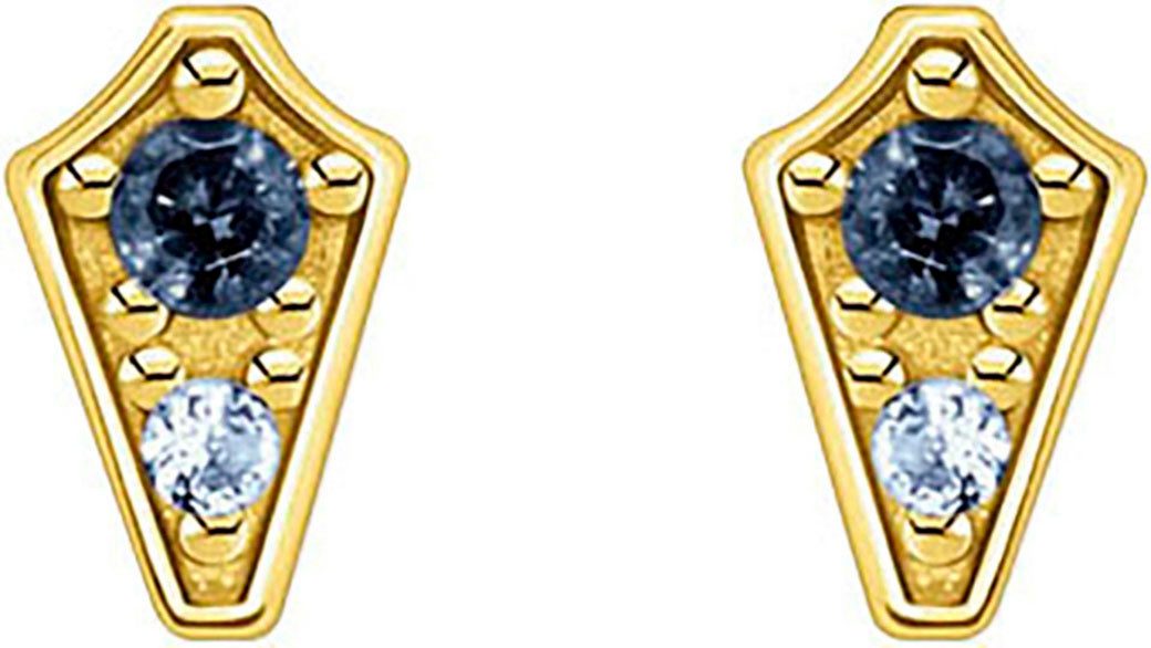 THOMAS SABO Paar Ohrstecker Royalty dunkelblauer Stein, H2210-667-1, H2210-960-1, mit Glas-Keramik Stein, Spinell (synth)