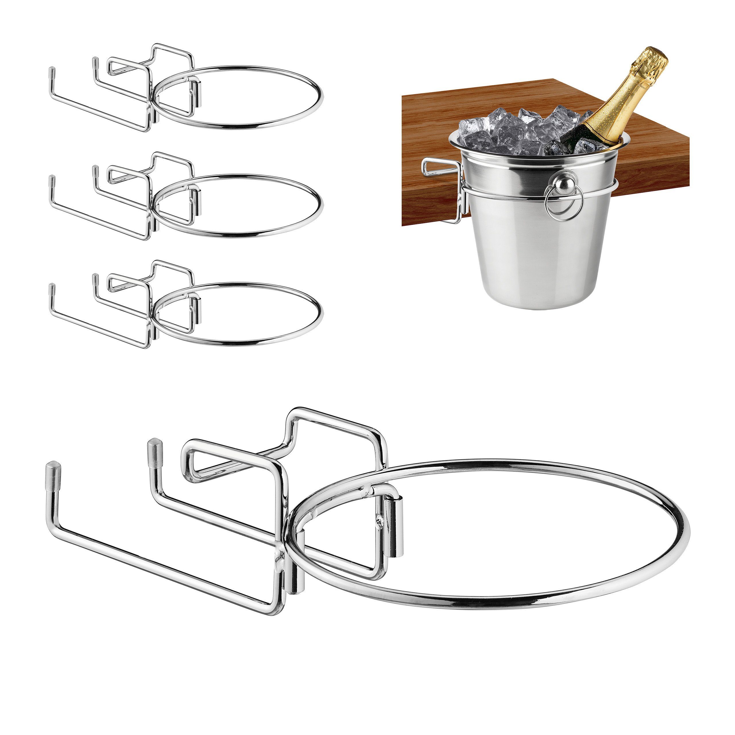 Sektkühler 4 x Sektkühlerhalter für den Tisch