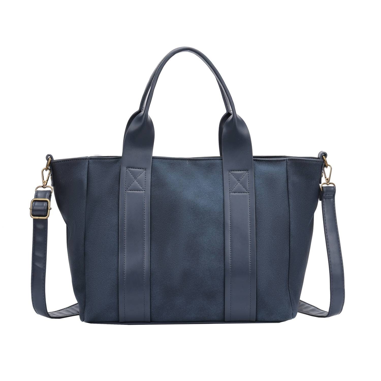 ITALYSHOP24 Schultertasche DAMEN TASCHE Shopper Handtasche Business Umhängetasche Freizeittasche, CrossOver Tote Bag Aktentasche Henkeltasche Leder Optik City Bag Reise
