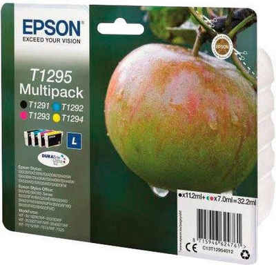 Epson T1295 Tintenpatrone (Spar-Set, original Druckerpatrone T1295 schwarz/magenta/yellow/cyan L)