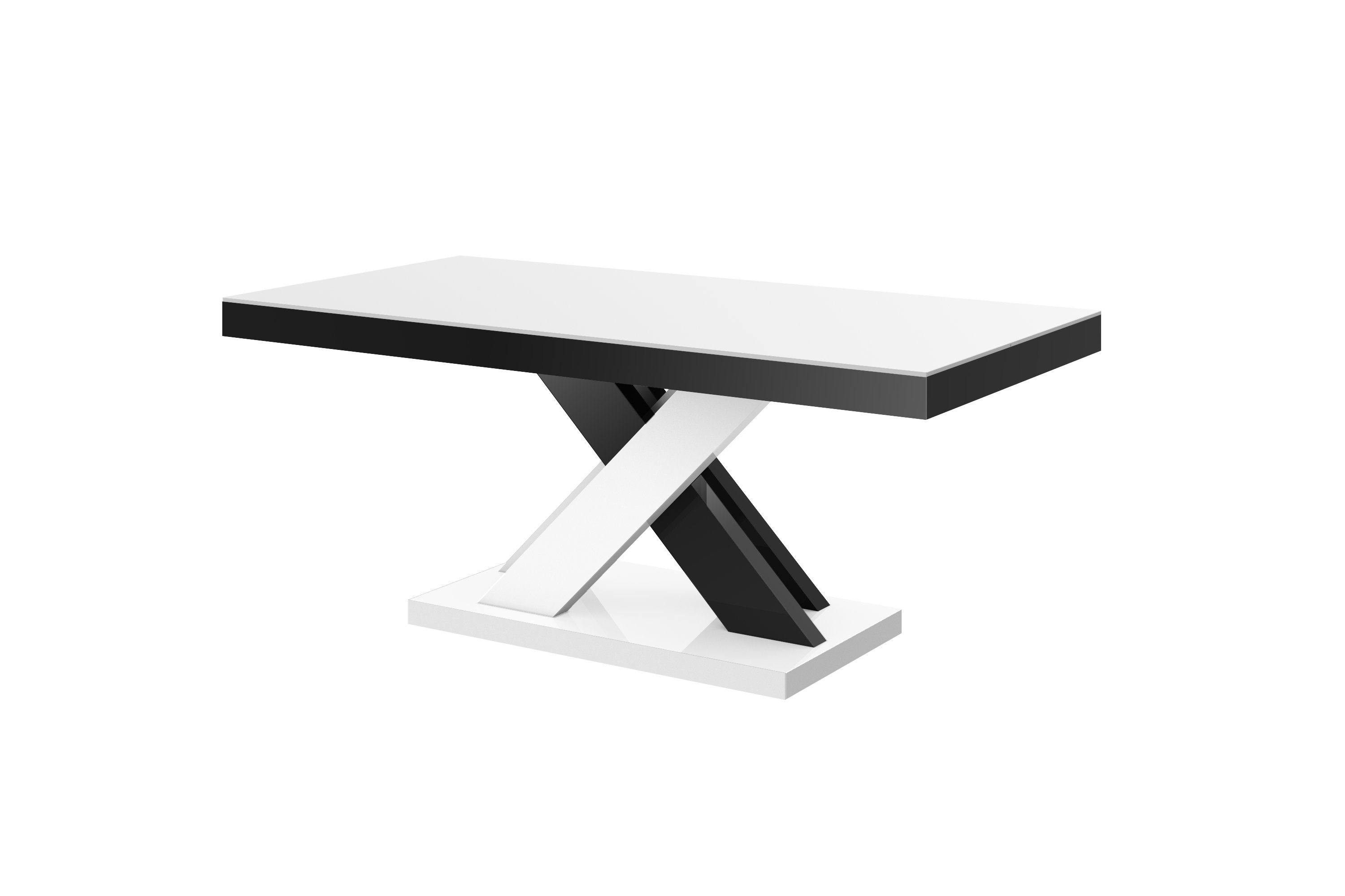 Tisch designimpex / Schwarz Schwarz Weiß XLU-888 Design Hochglanz Couchtisch Hochglanz Wohnzimmertisch Weiß / Hochglanz