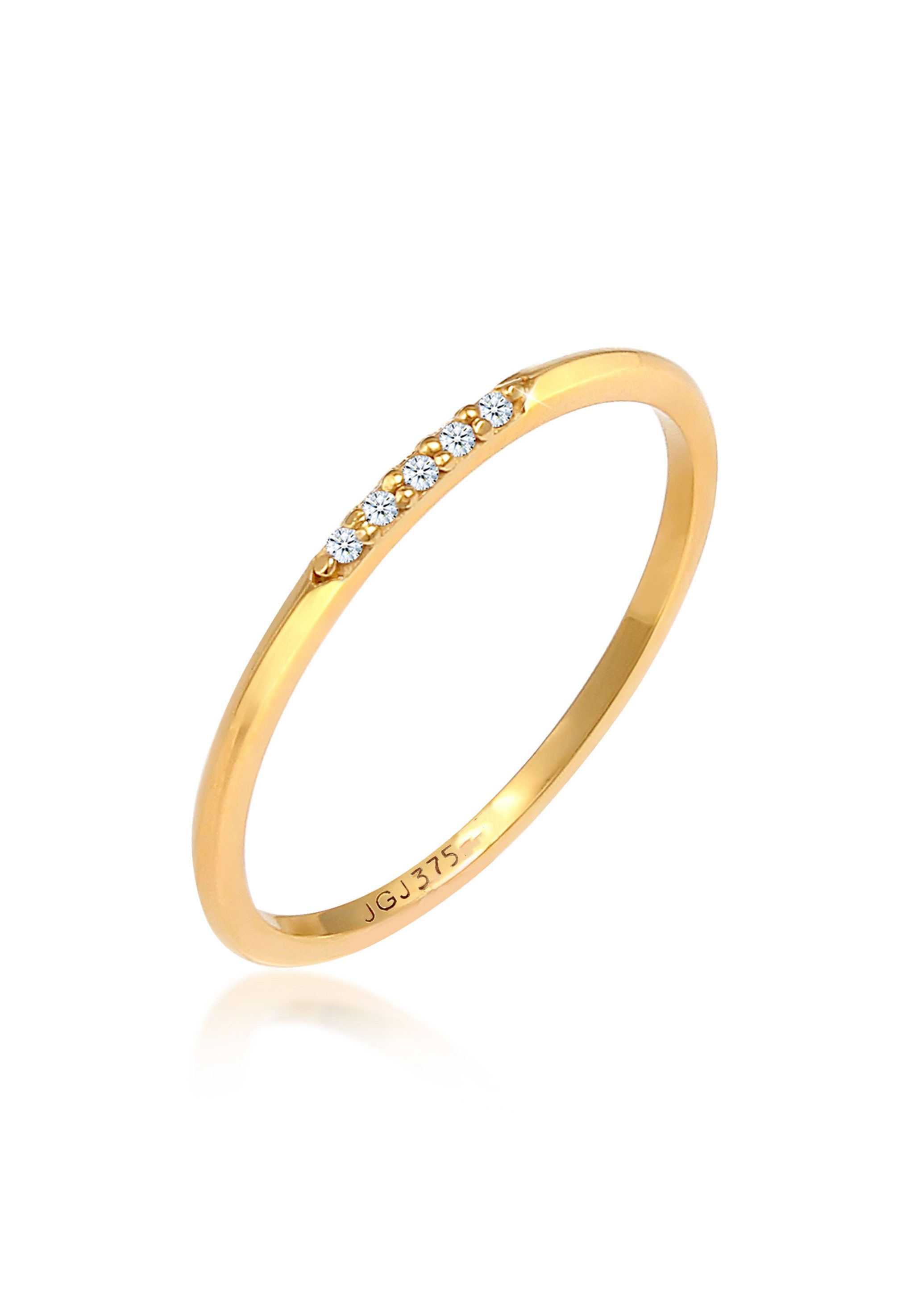 Elli DIAMONDS Diamantring Bandring Verlobung Diamanten Elegant Fein 375 Gol günstig online kaufen