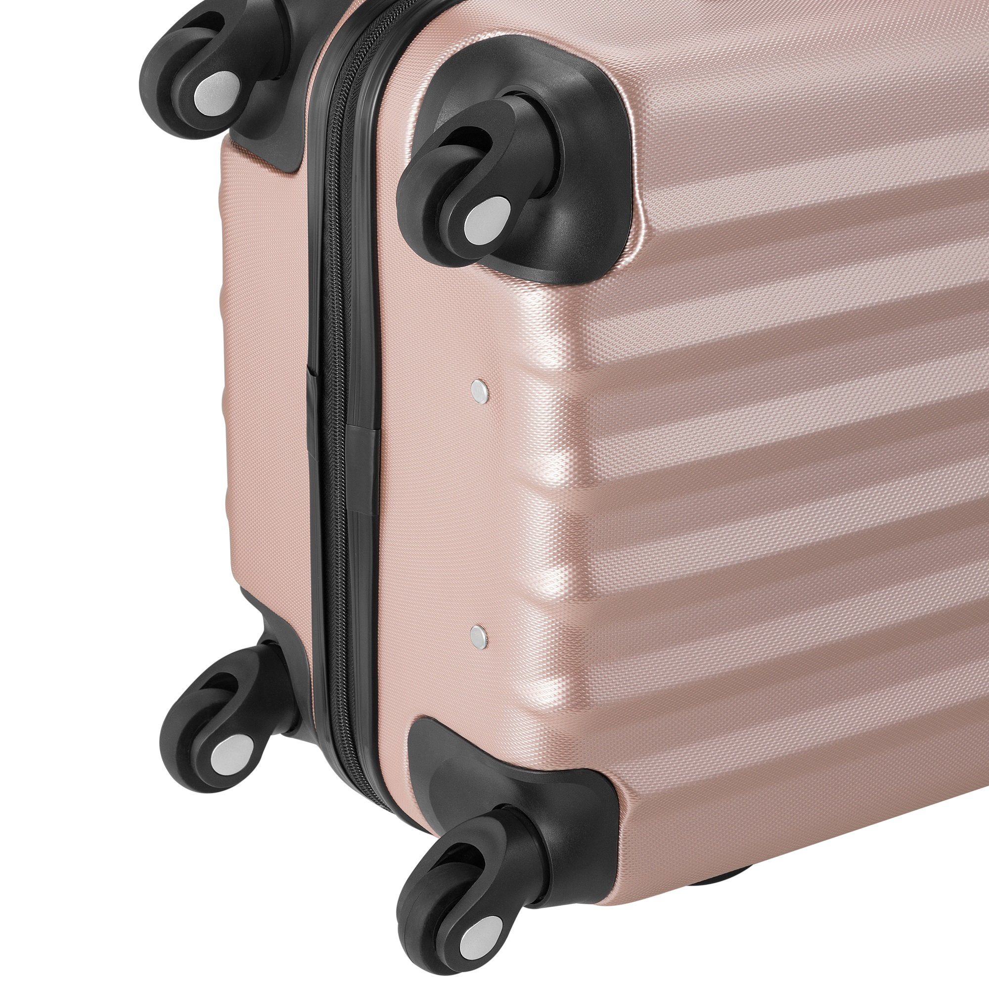 Trolleyset Kofferset Hartschalenkoffer-Set ABS, *KOFFER-BARON* 3-tlg. (S/M/L) Rosegold