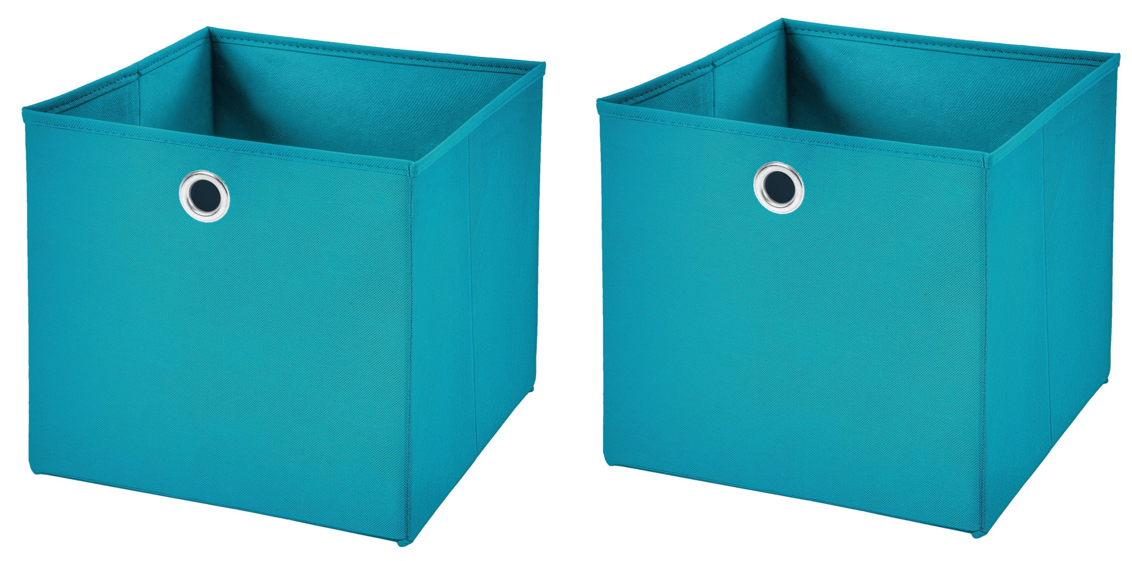 StickandShine 2er Set Faltbox 28x28x28cm Dunkelgrün - Praktische Aufbewahrungsbox