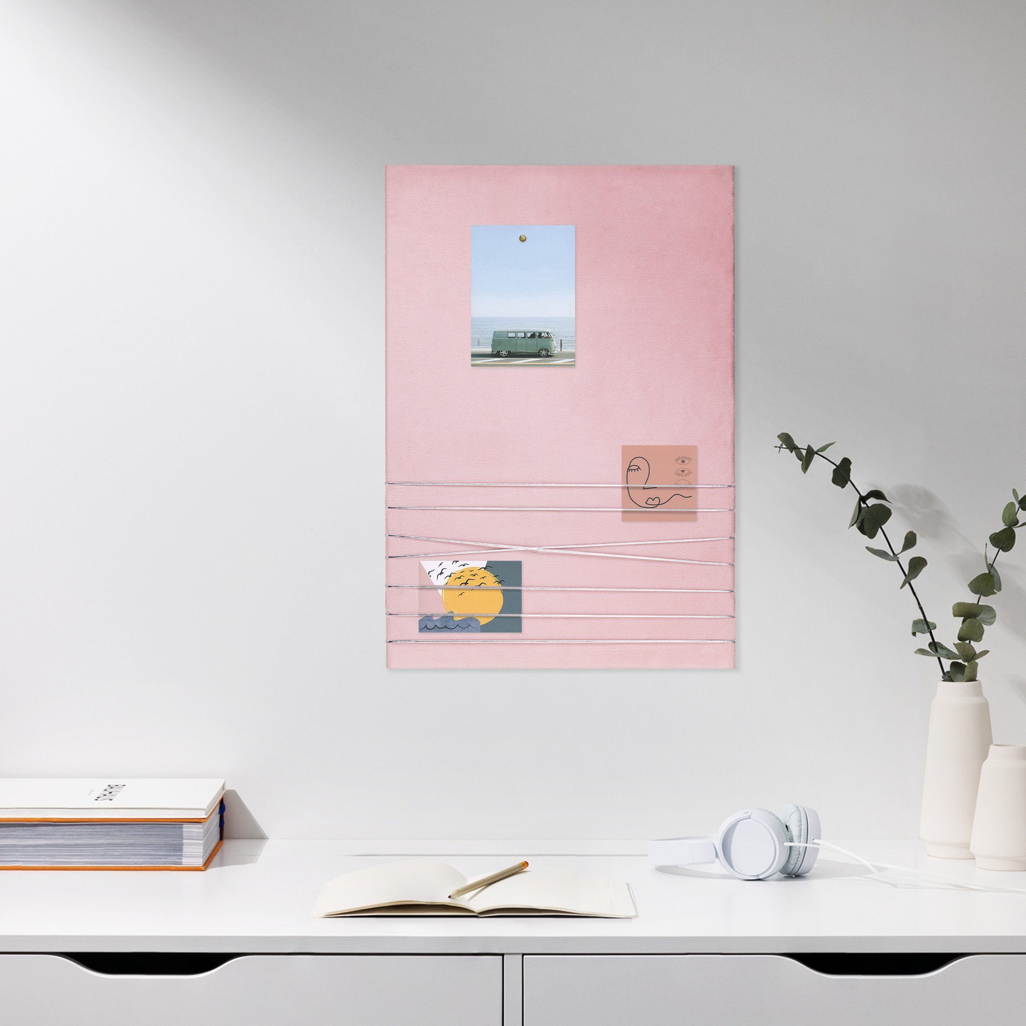 Navaris Memoboard Pinnwand Collage Fotowand aus Samt - 70x50cm - inkl. Stec günstig online kaufen