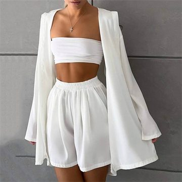 AFAZ New Trading UG Sommerkleid Damen-Sommershirt und Shorts, zweiteilig, lockere Freizeitkleidung