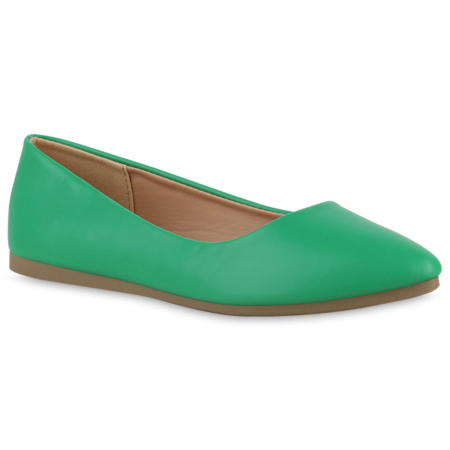 VAN HILL 840124 Ballerina Damen Klassische Ballerinas Slippers Basic Schlupf-