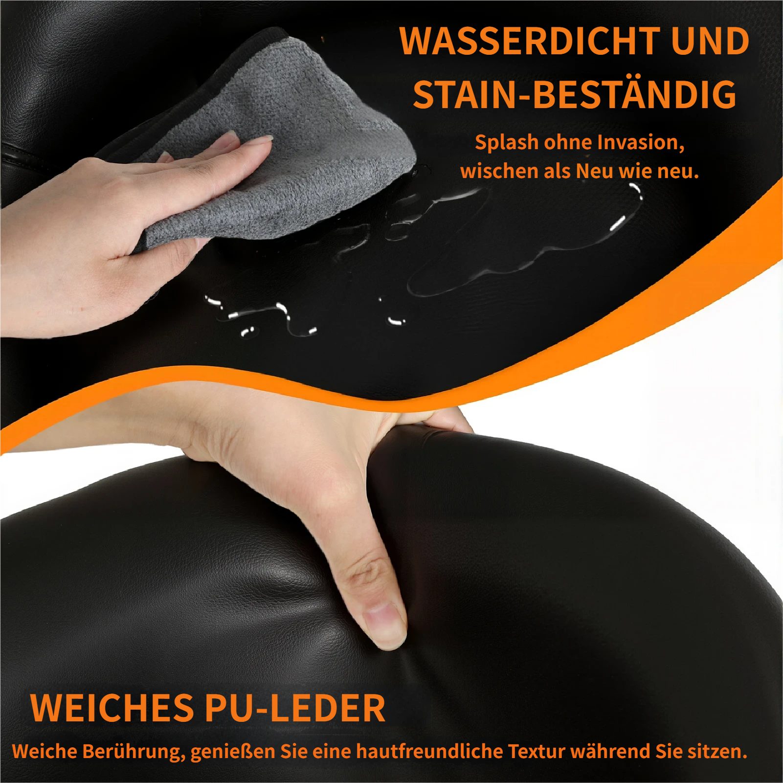 Rutaqian Drehhocker Rollsitz Höhenverstellbar 48-62 cm, Bürostuhl Salonstuhl mit Rädern (Set, 1 St., 1 x Arbeitshocker), 360° Drehbar Arbeitshocker,Schreibtisch – Bild 5 von 5