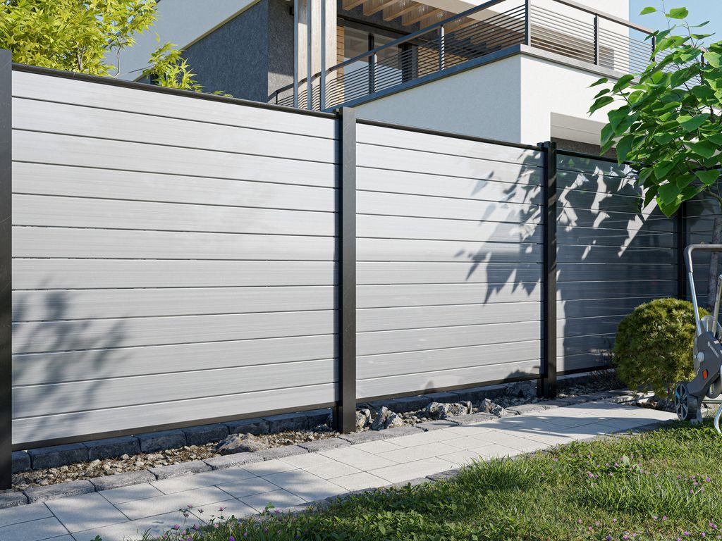 Outgarden Sichtschutzelement Outgarden Kunststoff Sichtschutzzaun Weiß blickdicht