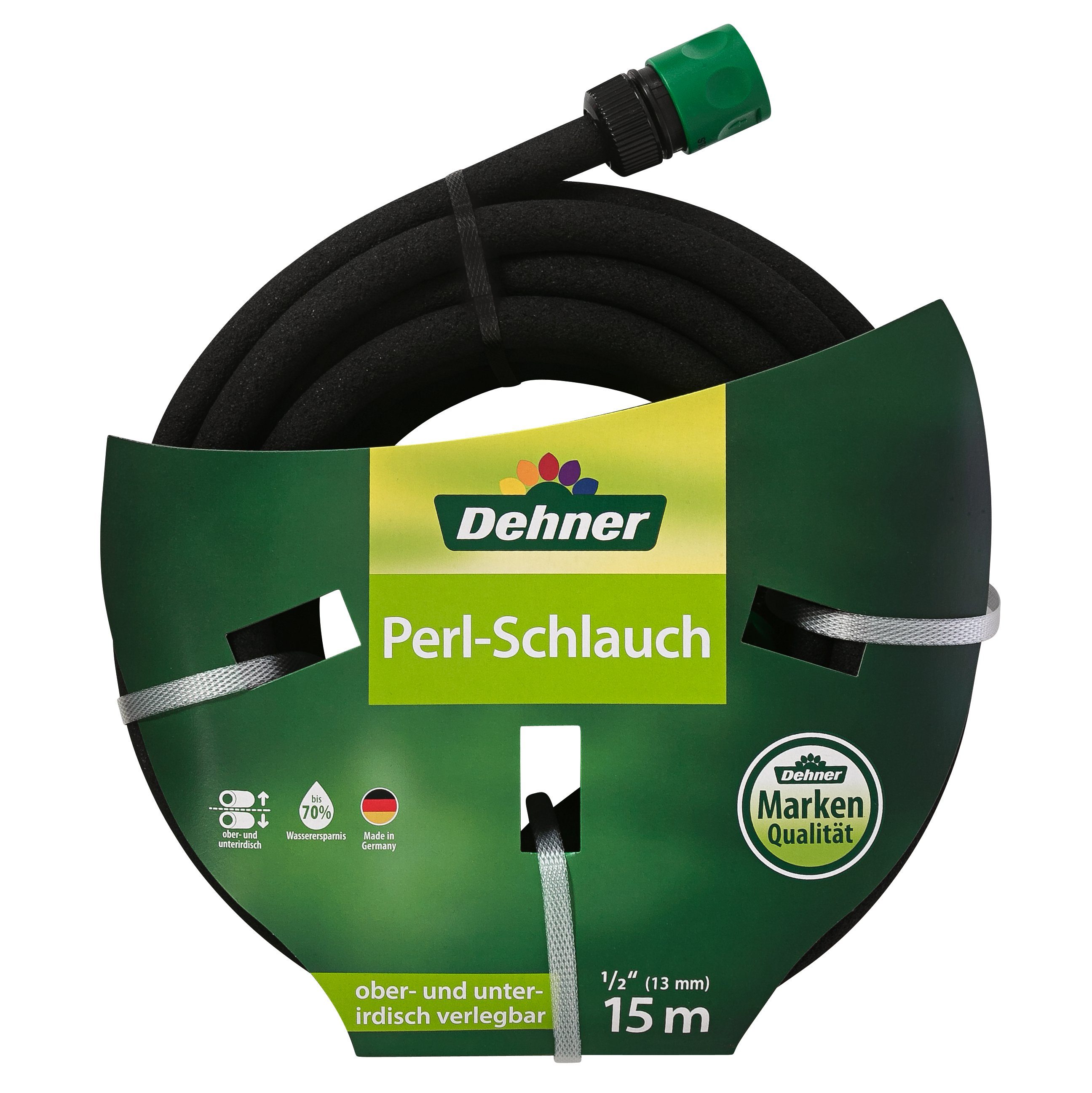 Gartenschlauch Perlschlauch zur Bewässerung, Länge 15 m, 1/2 Zoll