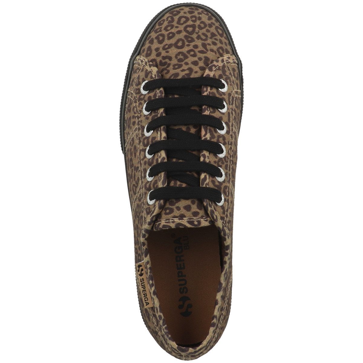 Superga 3790 Platform Black Leopard Print Damen Sneaker Turnschuhe, Sportschuhe, Freizeitschuhe, Halbschuhe, Schnürschuhe