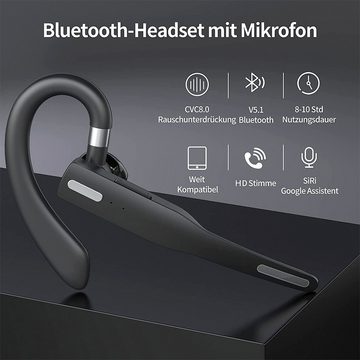 Gontence Kabellos Bluetooth 5.1 Rauschunterdrückung Mikrofon Bluetooth-Kopfhöre Bluetooth-Kopfhörer (für Business/Büro/Fahren,Kompatibel iPhone Android Telefon Ohrhöre)