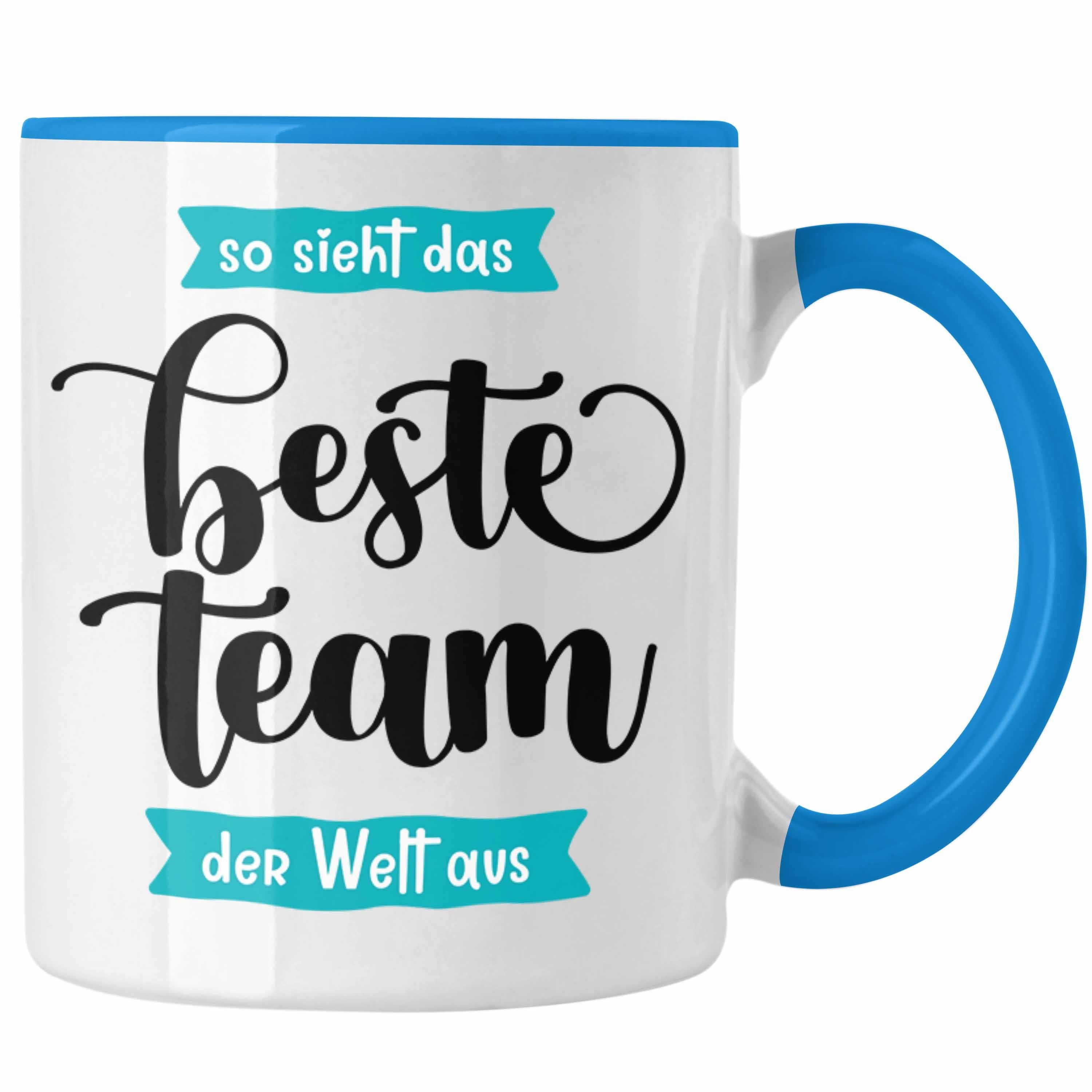 Tasse Lustige Tasse Blau Geschenkidee Trendation Angestellte Teammitglied Arbe Team Geschenk