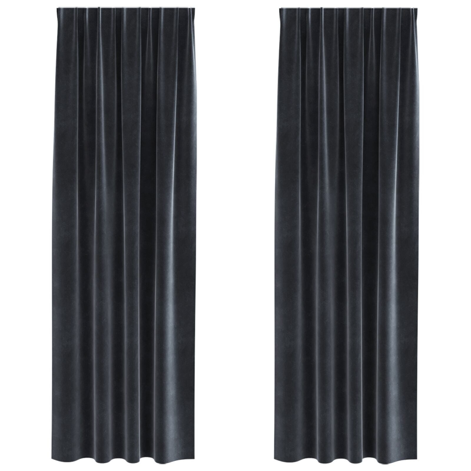 vidaXL Gardine 140 x 245 cm Gardine Verdunkelungsvorhänge Dunkelgrau Samt 1415x2465 c