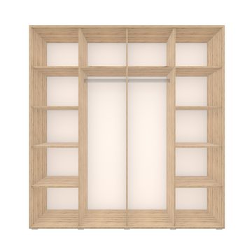 MOEBLO Drehtürenschrank MALEZJA (mit Spiegel, Kleiderschrank 4-türig Schrank Garderobe Schlafzimmer) (H x B x T):203x200x65cm