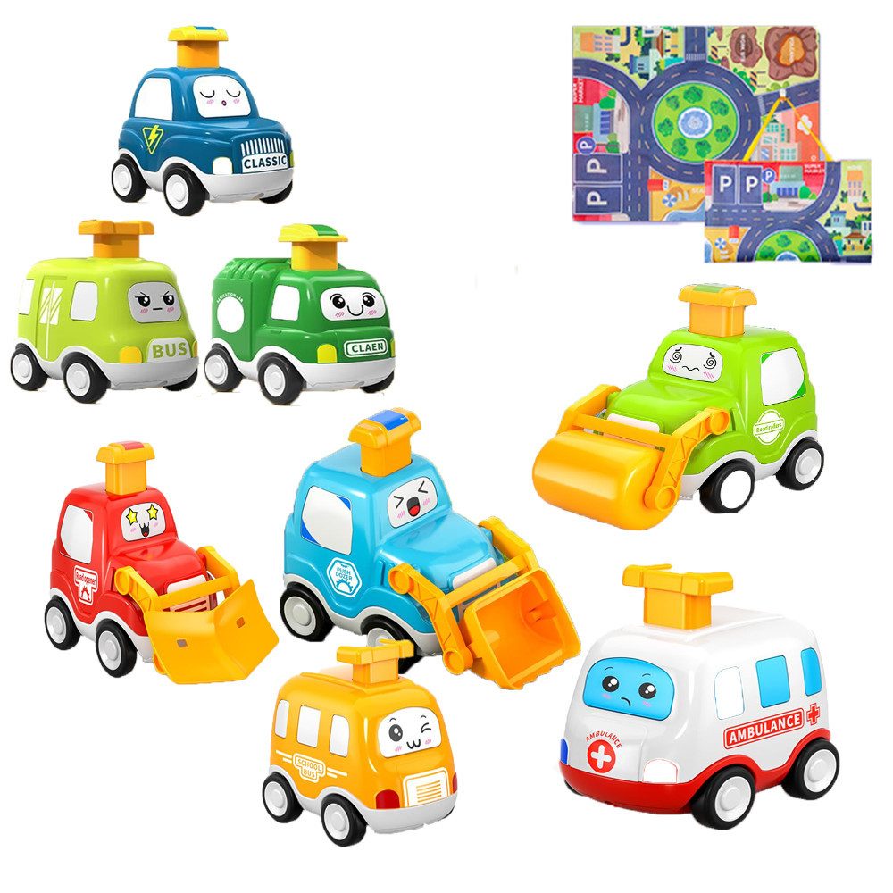 CLTYQ Spielzeug-Auto 8 Mini Auto Spielzeug für Kinder, Spielteppich,Aufbewa günstig online kaufen