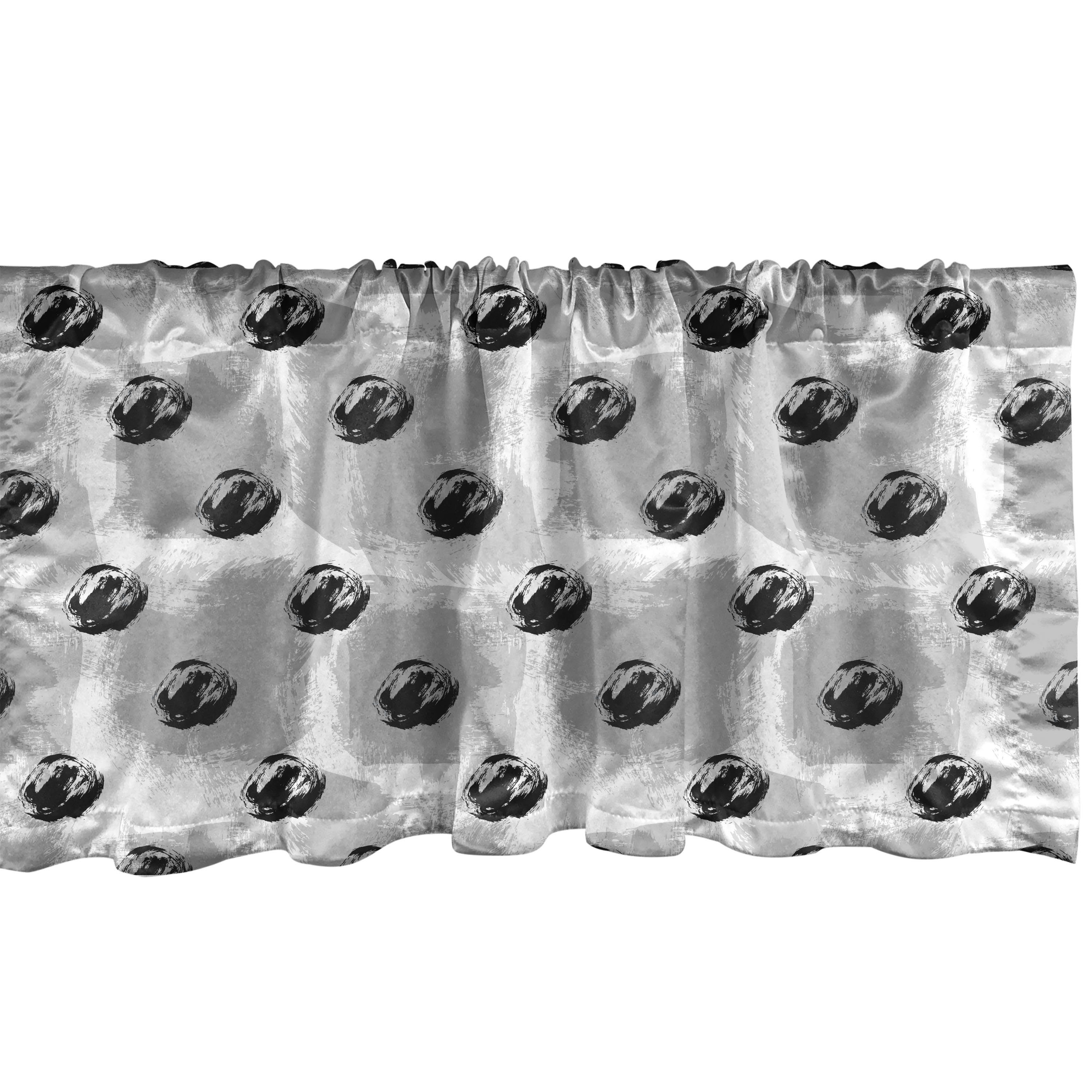 Scheibengardine Vorhang Volant für Küche Schlafzimmer Dekor mit Stangentasche, Abakuhaus, Microfaser, Abstrakt Zufällige Sketchy Pinsel Blots