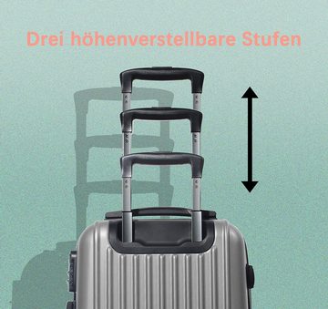 Nilpferd Hartschalen-Trolley Reisekoffer Trolley Handgepäck 4 Rollen, Hartschale, ABS-Kabine, Leichtgewicht, Zahlenschloss