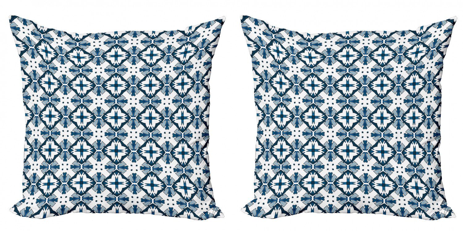 Kissenbezüge Modern Accent Doppelseitiger Digitaldruck, Abakuhaus (2 Stück), Blau und weiß portugiesische Fliesen