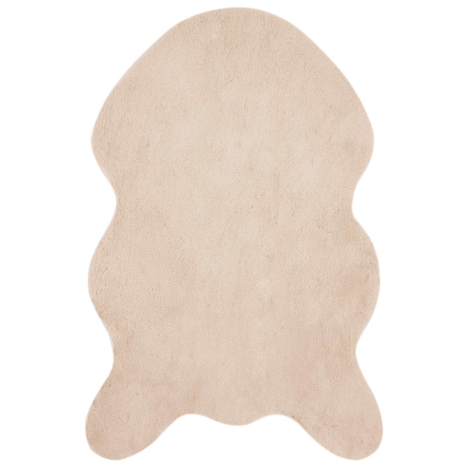 vidaXL Teppich Kunstfell Hasen Teppich Olite Taupe 50 x 80 cm Polyester, Re günstig online kaufen