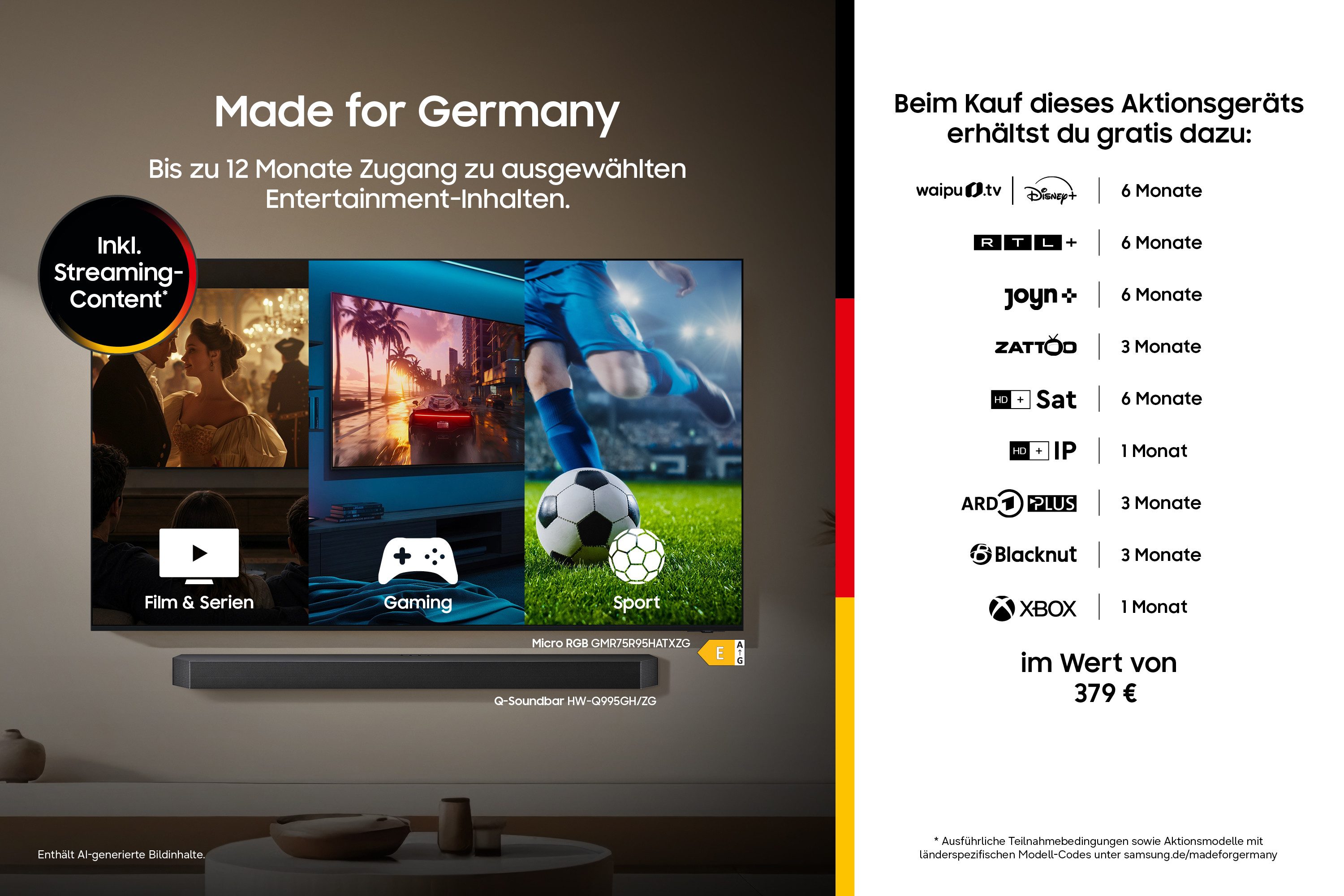 Samsung GQ77S95HFT OLED-Fernseher (195 cm/77 Zoll, 4K Ultra HD, Smart-TV, Antireflexion mit Glare Free, HDR pro, Ultimate Gaming Pack mit 165Hz)