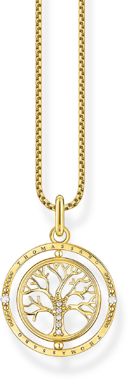 THOMAS SABO Silberkette Halskette Tree of Love - 750 Gelbgold Vergoldung