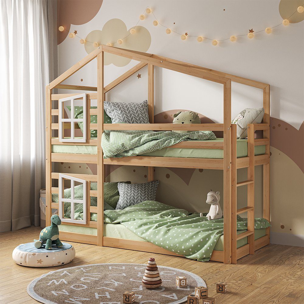 VitaliSpa® Etagenbett Maja, Naturholz, 90x200 cm günstig online kaufen