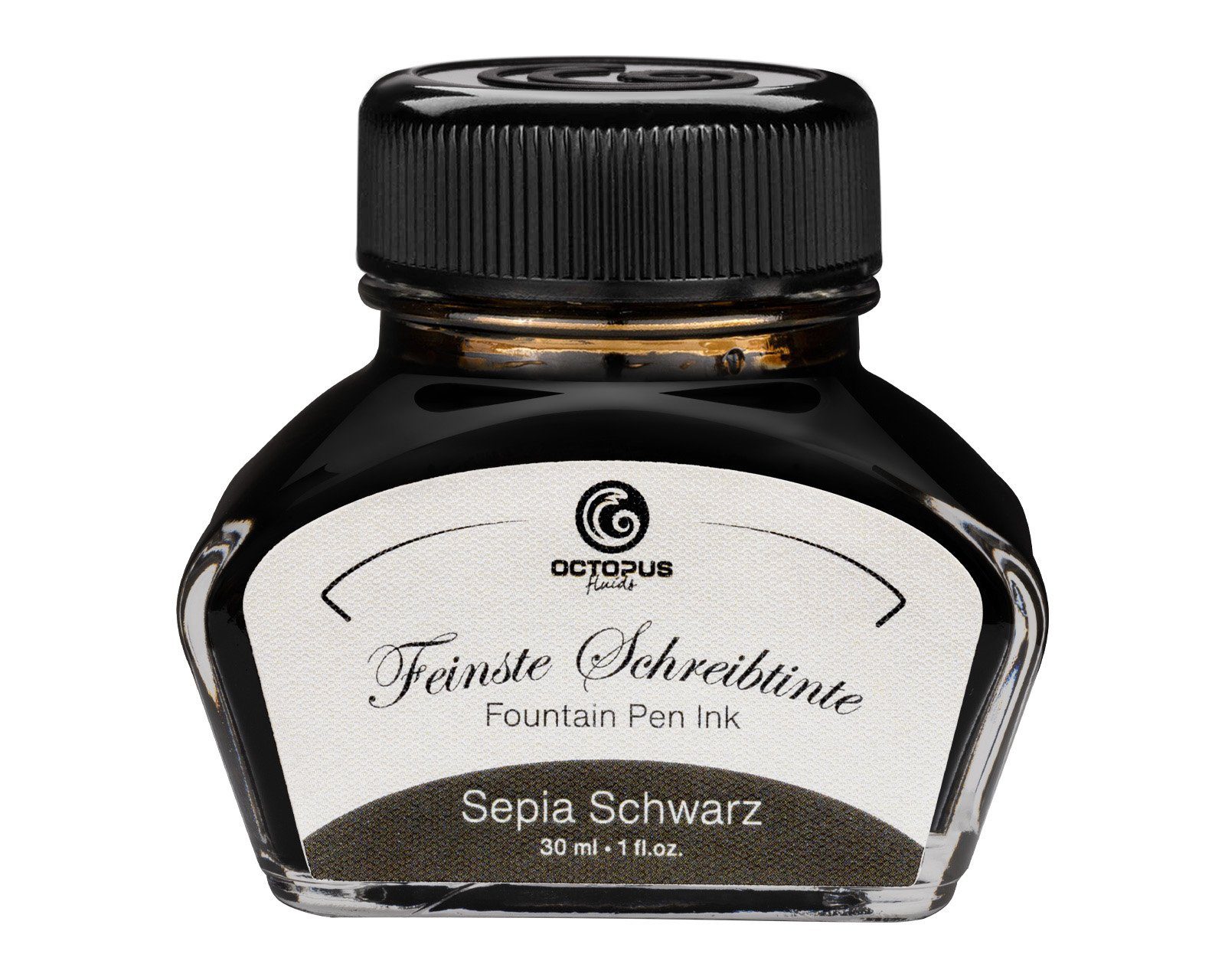 OCTOPUS Fluids Füllhaltertinte, Schreibtinte im Tintenglas Sepia Schwarz 30ml Tintenglas (Set, 0-tlg)