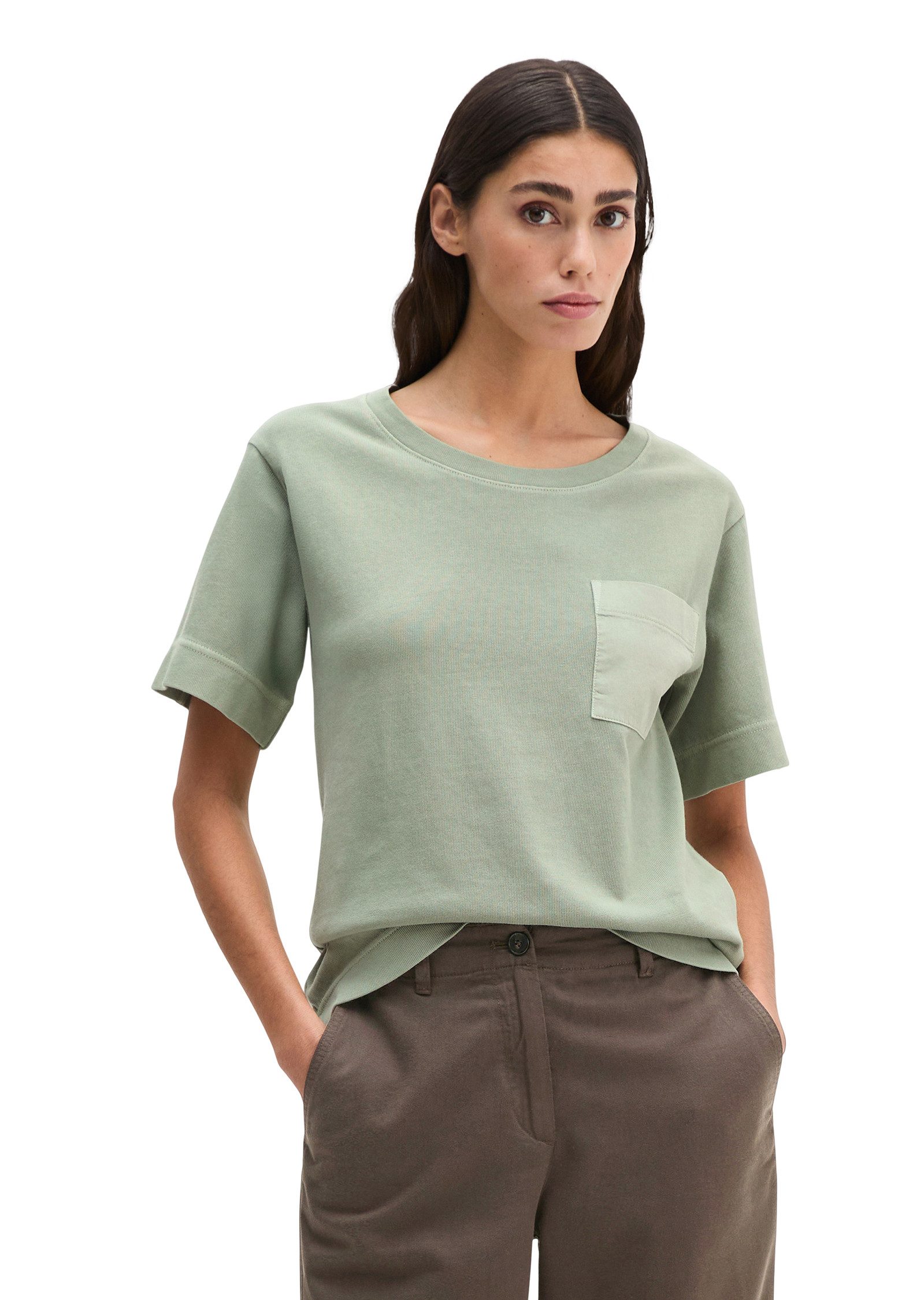 Marc O'Polo T-Shirt loose fit mit aufgesetzter Satin-Tasche günstig online kaufen