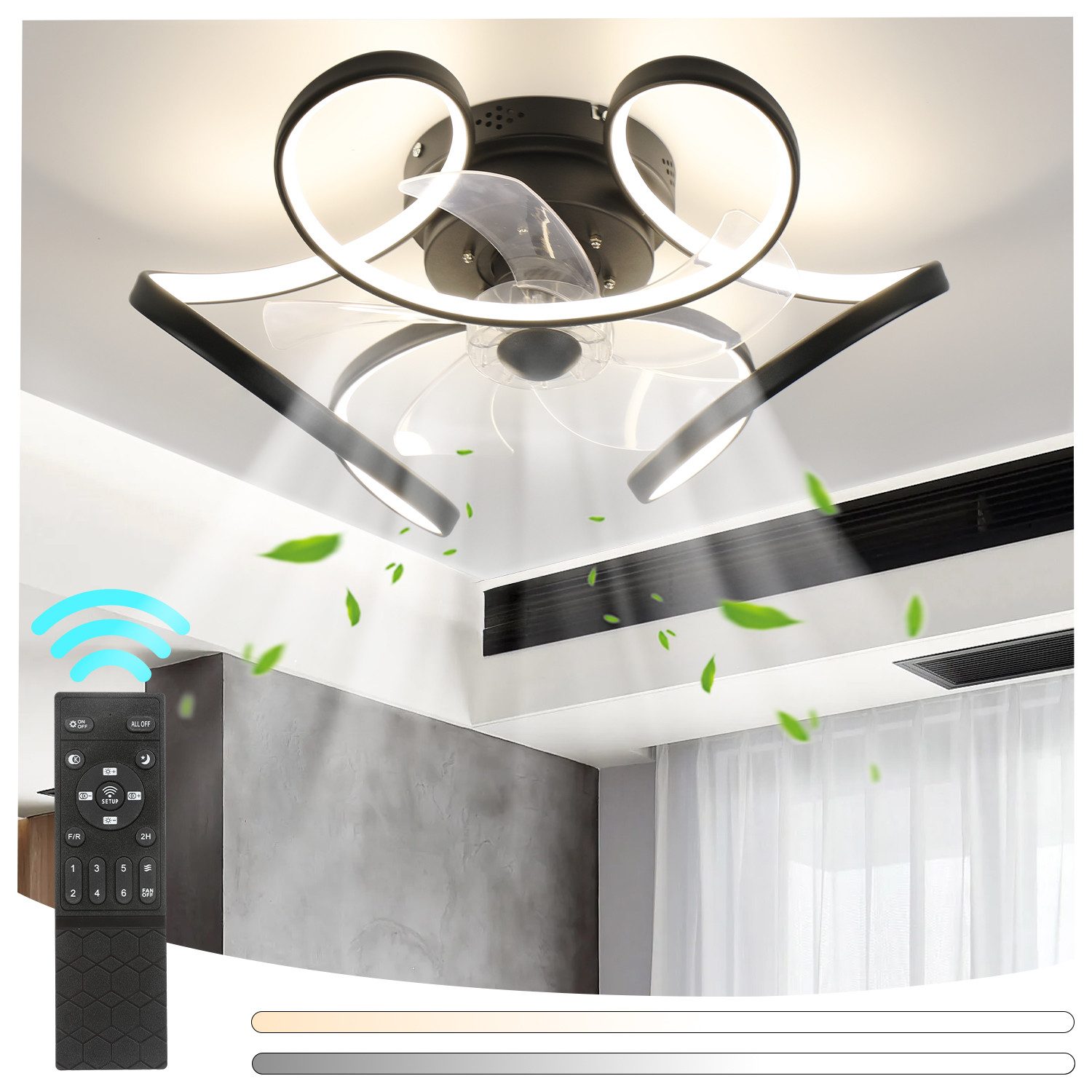 WILGOON Deckenleuchte 47W Deckenventilator mit Beleuchtung günstig online kaufen