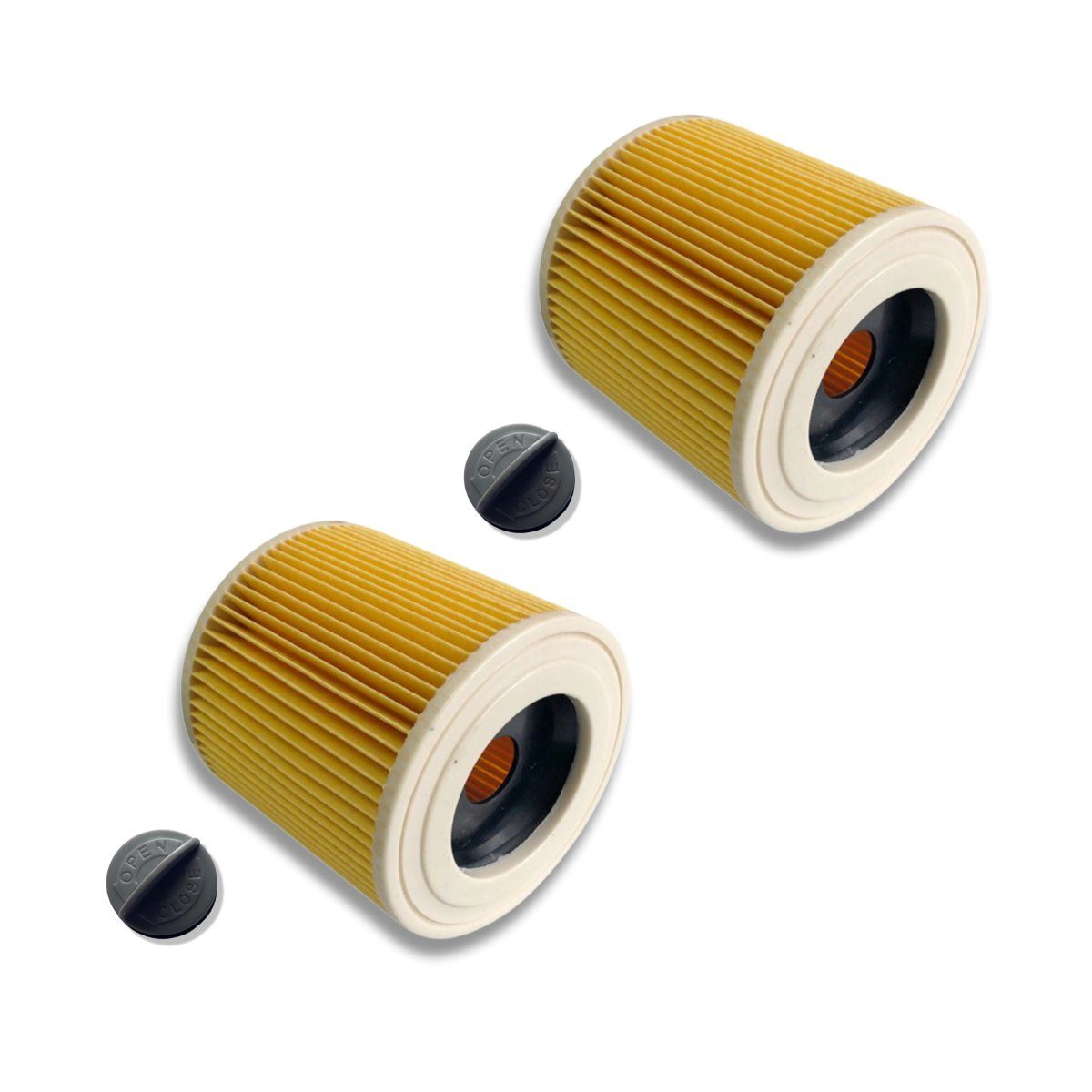 M&M Smartek Patronenfilter 2 x Patronen Filter für Kärcher WD1 WD2 WD3 MV2 MV3, für Für Kärcher A 2204 2254 2101 2201 WD2 WD3 MV2 MV3 WD2.200 WD3.500 P WD 3.200, WD 3.300 M, WD 3.500 P, (Spar-Set, 2-St., 2er Pack), waschbar, hohe Filtration