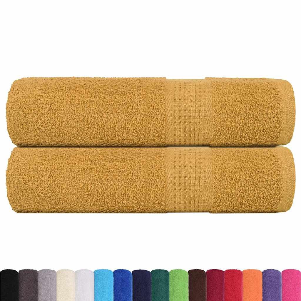vidaXL Handtuch Duschtücher 2 Stk. Golden günstig online kaufen
